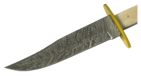 Auerbach Damastmesser Damaszener Stahl Bone Bowie Knife