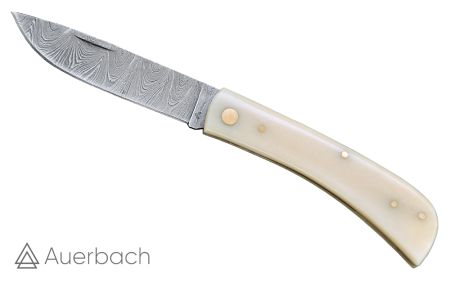 Auerbach Damastmesser Damaszener Stahl Bone "Edwin" Taschenmesser