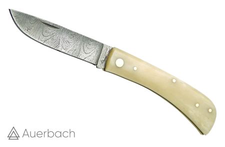 Auerbach Damastmesser Damaszener Stahl Bone "Edwin" Taschenmesser