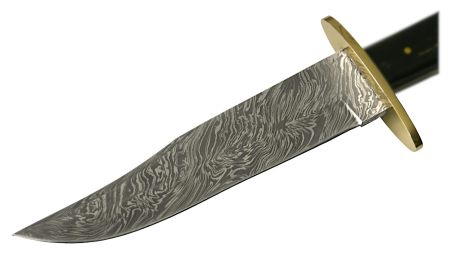 Auerbach Damastmesser Damaszener Stahl Horn Bowie Knife