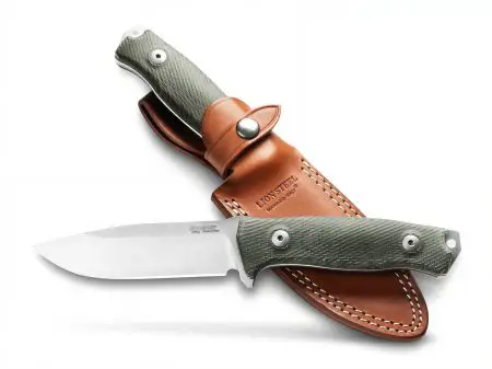 LionSteel M5 CVG Green Canvas Micarta Messer