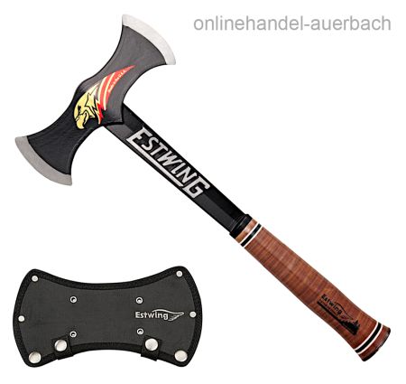 estwing black eagle double bit axe leather grip tactical tomahawk