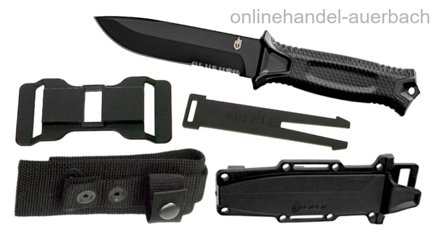 gerber strongarm black serrated knife