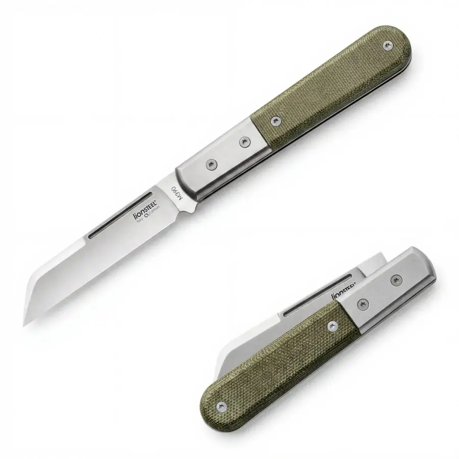 Lionsteel Barlow Green Canvas Micarta CK0115 CVG Taschenmesser