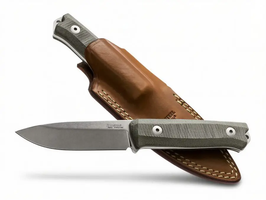 LionSteel B40 CVG Green Canvas Micarta Messer