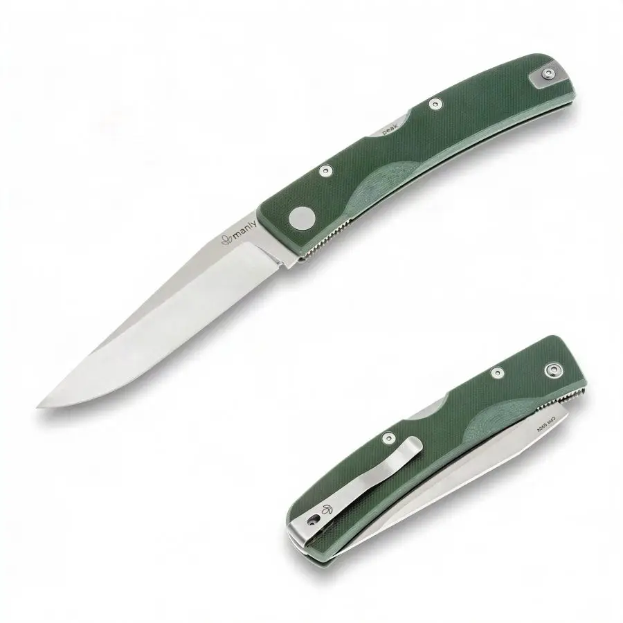 Manly Peak S90V Military Green Two Hand Taschenmesser