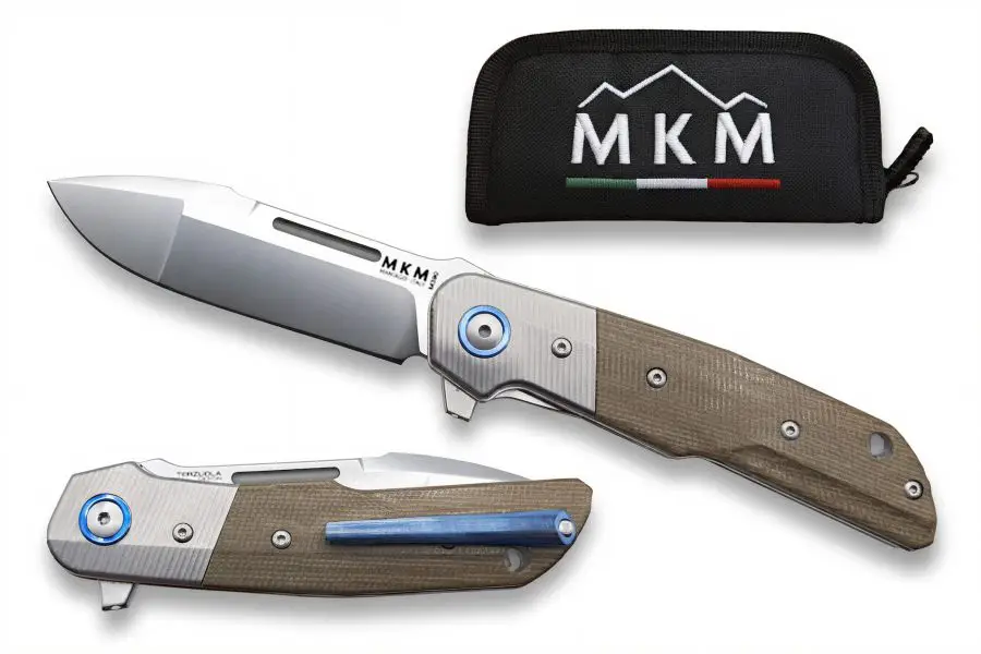 MKM Clap Green Canvas Micarta Titan Bolster Taschenmesser